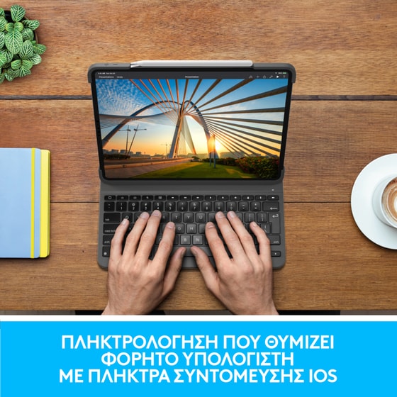 Logitech Slim Folio Pro Πληκτρολόγιο για iPad Pro 11" 3rd/4th/5th/6th GEN - Γραφίτης image 2