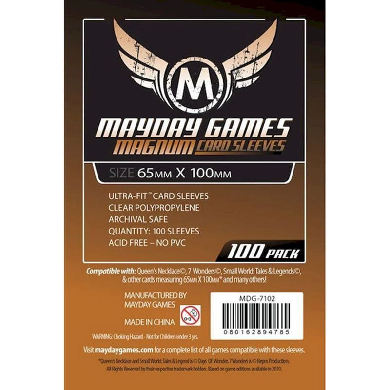 MAYDAY GAMES Mayday Sleeves - 7 Wonders Card Standard Magnum Ultra-fit 65x100mm (100 Θήκες)