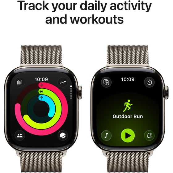 Apple Watch Series 11 GPS + Cellular 42mm Natural Titanium Case with Natural Milanese Loop image 3