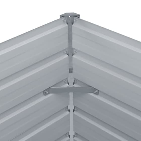Vidaxl Ζαρντινιέρα Ψηλή Γκρι 160 X 80 X 77 Εκ. Από Γαλβανισμένο Χάλυβα image 5
