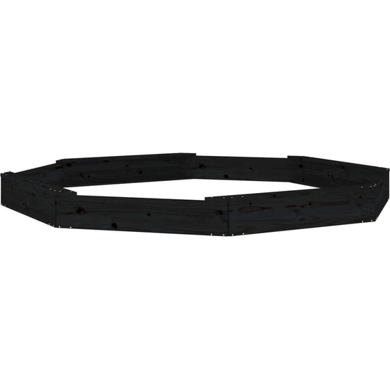 VidaXL Αμμοδόχος με Καθίσματα Οκτάγωνη 232x232x20cm Ξύλινη - Μαύρο image 2