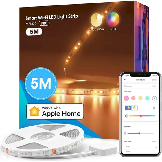 Έξυπνη Λωρίδα Φωτισμού  Smart Wi-Fi LED Meross Light Strip MSL320 PRO -5M image 0