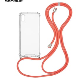 Θήκη Apple iPhone X / iPhone XS - Sonique με Κορδόνι Armor Clear - Πορτοκαλί