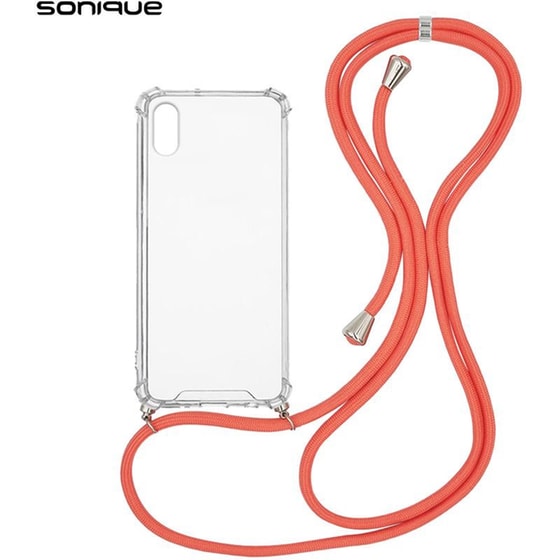 Θήκη Apple iPhone X / iPhone XS - Sonique με Κορδόνι Armor Clear - Πορτοκαλί image 0
