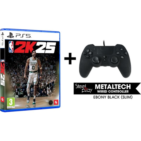 Ενσύρματο Χειριστήριο PS5 Steelpaly Μαύρο & NBA 2K25 image 0