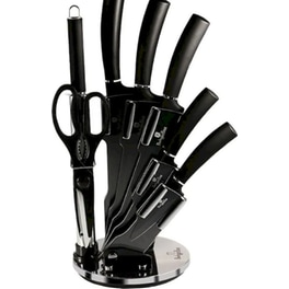 Σετ Μαχαίρια Berlinger Haus Matte Black Collection από Ανοξείδωτο Ατσάλι με 360° Βάση 8 Τμχ