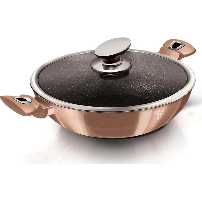 Αντικολλητικό Τηγάνι WOK BERLINGER HAUS BH-7100 30 cm Rose Gold BERLINGER HAUS