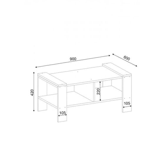 Τραπεζάκι Σαλονιού 24Mall Parole από Μοριοσανίδα 90x60x42 cm - Λευκό/Καφέ image 1