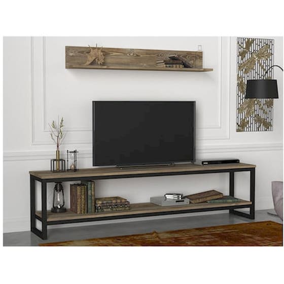 Έπιπλο Τηλεόρασης Τrentuno από Μοριοσανίδα 180x34.8x45cm - Καρυδί image 1