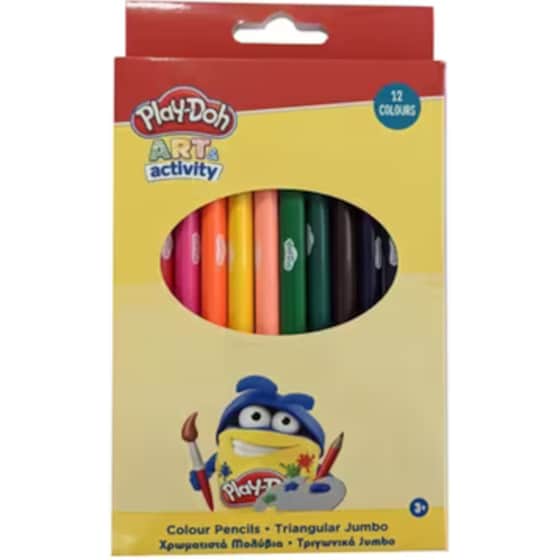 Ξυλομπογιές Play-Doh Creative Jumbo Τρίγωνες 12 Τεμάχια image 0