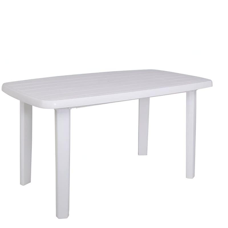 WOODWELL Τραπεζαρία Εξωτερικού Χώρου Woodwell c8655 από Πλαστικό 140x80x72 cm - Λευκή
