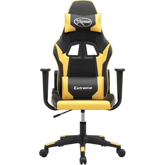 Καρέκλα Gaming VIDAXL 3143689 με Ρυθμιζόμενα Μπράτσα από Τεχνητό Δέρμα - Μαύρο / Κίτρινο image 2