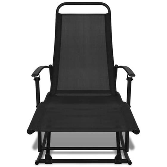 Vidaxl Πολυθρόνα Κουνιστή Κήπου Μαύρη Από Ατσάλι / Textilene image 2