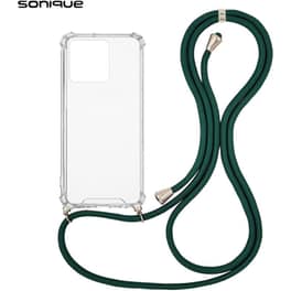 Θήκη Σιλικόνης Με Κορδόνι Sonique Armor Clear Realme C51 / Realme C53 Πράσινο Σκούρο