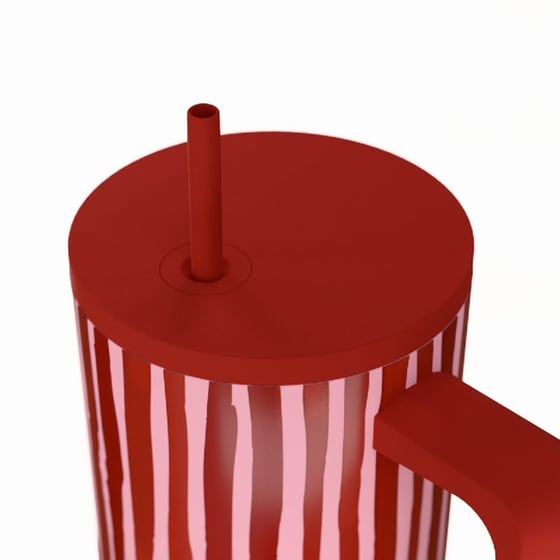 Κούπα Θερμός Με Λαβή & Καλαμάκι Estia Save The Aegean Tumbler Viva Stripe 900ml image 1