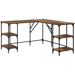 Γραφείο VidaXL από Επεξεργασμένο Ξύλο 139x139x75 cm - Παλιό Ξύλο