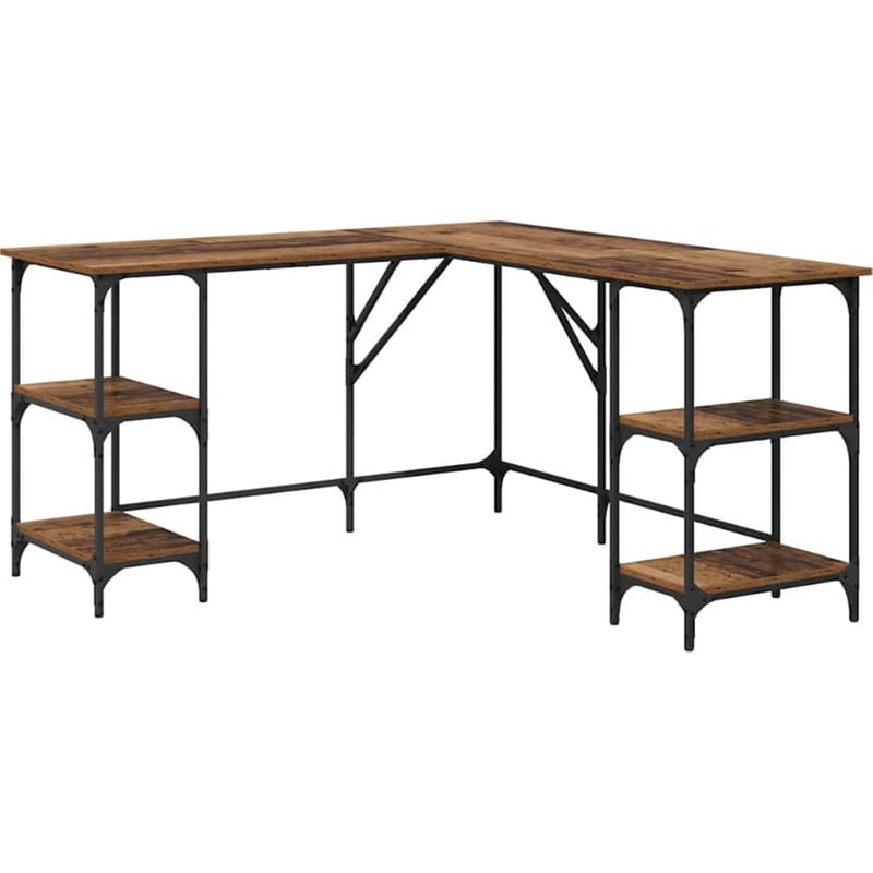 Γραφείο VidaXL από Επεξεργασμένο Ξύλο 139x139x75 cm - Παλιό Ξύλο