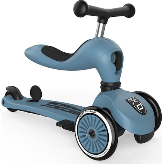 Παιδικό Πατίνι Τρίτροχο Πολυμορφικό 3 σε 1 Scoot & Ride Highwaykick 1 Push and Go με Λαβή Γονέα - Steel image 3