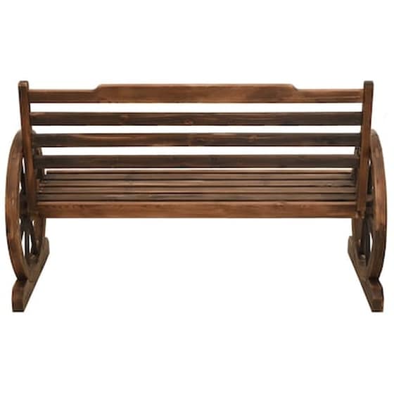 Παγκάκι Κήπου VidaXL από Μασίφ Ξύλο Ελάτης 112x61x78 cm - Καφέ image 4