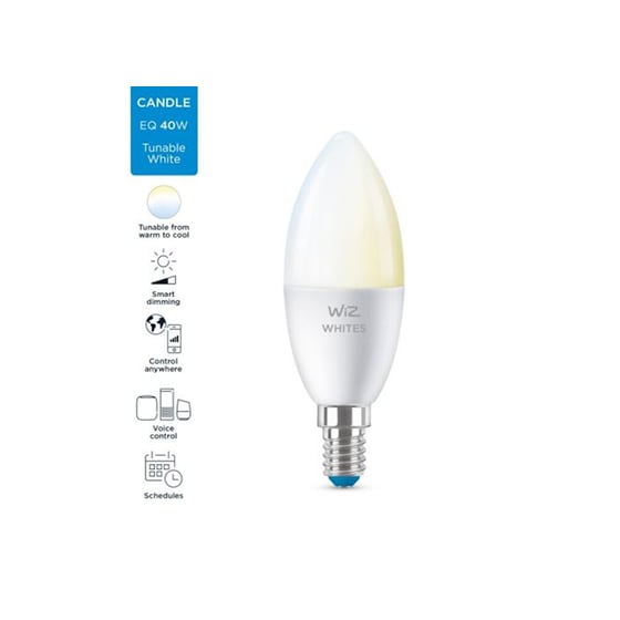 Έξυπνη Λάμπα WiZ C37 E14 40W - Λευκό image 1