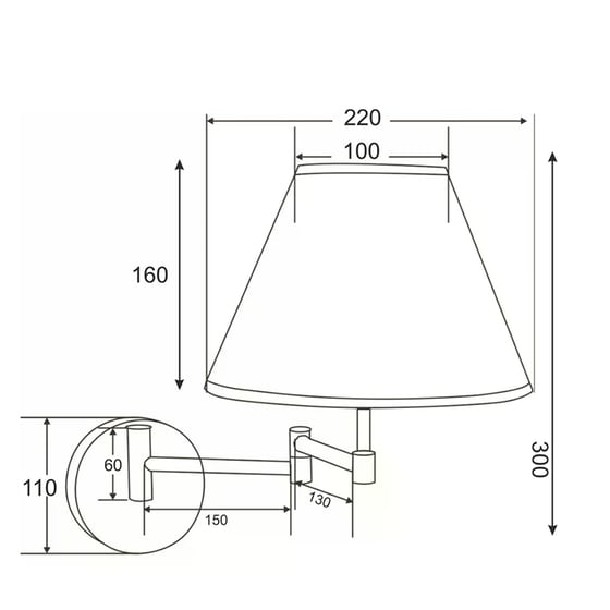 Απλίκα Τοίχου Aca Suwon Suwb01c Μεταλλική 22x30 cm - Ασημί/Λευκή image 1