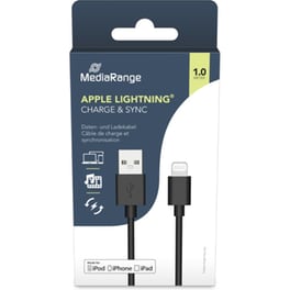 Καλώδιο Φόρτισης MediaRange USB-A 2.0 to Lightning 1.0m - Μαύρο