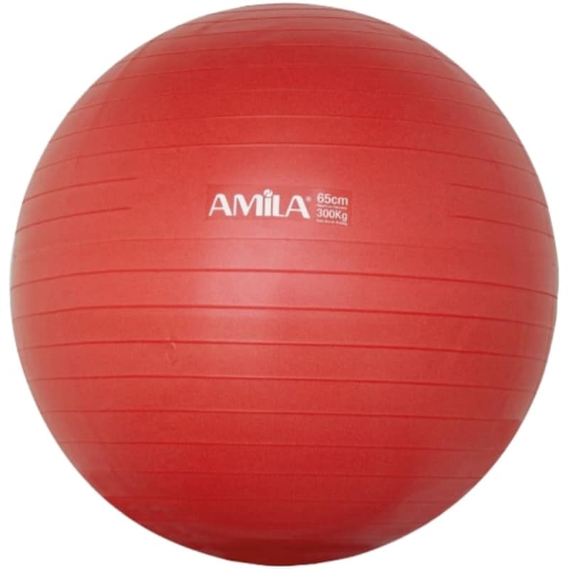 Μπάλα Γυμναστικής Amila Κατάλληλη για Pilates 1.35 kg 65 cm από PVC - Κόκκινο