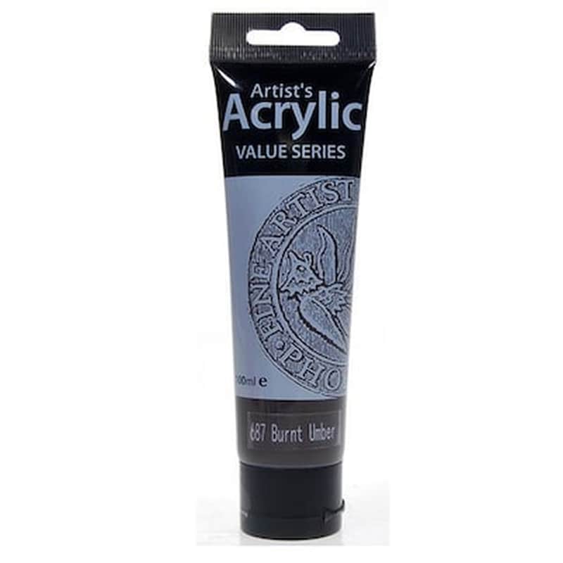 WUXI PHOENIX ARTIST MATERIALS IMP & EXP CO., LTD Phoenix Ακρυλικό Χρώμα 687 Burnet Umber, Σωληνάριο 100ml