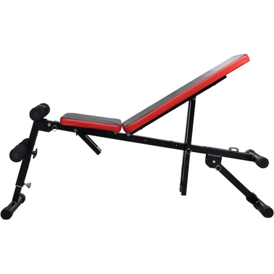 Ρυθμιζόμενος Πάγκος Γυμναστικής VidaXL 125x35cm 30.5kg - Μαύρος/Κόκκινος image 1
