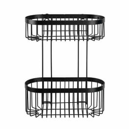 Ραφιέρα Μπάνιου Wenko Μεταλλική Διπλή 26.5x14.5x33cm - Μαύρο