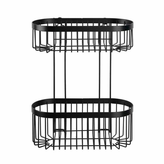 Ραφιέρα Μπάνιου Wenko Μεταλλική Διπλή 26.5x14.5x33cm - Μαύρο image 0