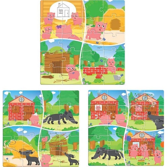 Σετ Παζλ Luna Toys Μαγνητικό 3 Γουρουνάκια (σετ 3x20 Τμχ) image 0