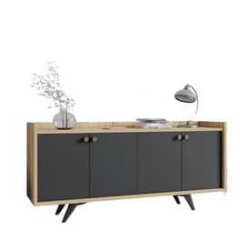 Μπουφές 24Mall Piranha από Μοριοσανίδα/Πλαστικό 150x40x75 cm - Ανθρακί/Καφέ