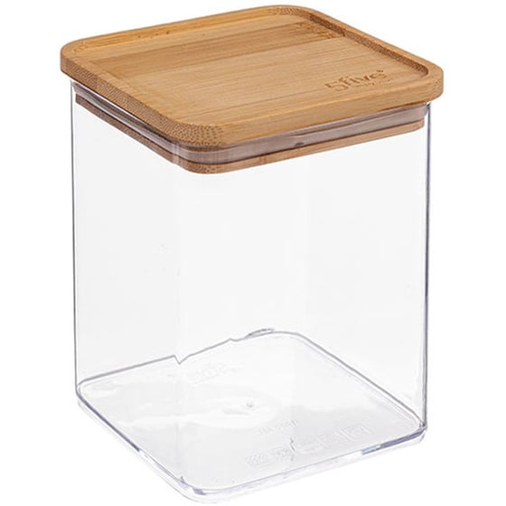 Δοχείο Αποθήκευσης Τροφίμων Spitishop Πλαστικό 10.4x10.4x14cm - Διάφανο image 0