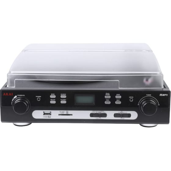 Πικάπ Akai ATT-15C με Ενσωματωμένα Ηχεία και Bluetooth/USB/Κάρτα SD/Ραδιόφωνο FM/AUX - Μαύρο image 0