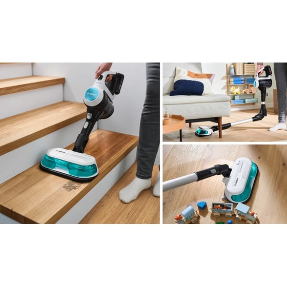 BOSCH Unlimited 7 ProHygienic Aqua BCS71HYG1 18 V 0.3 L Λευκή Σκούπα Stick image 6