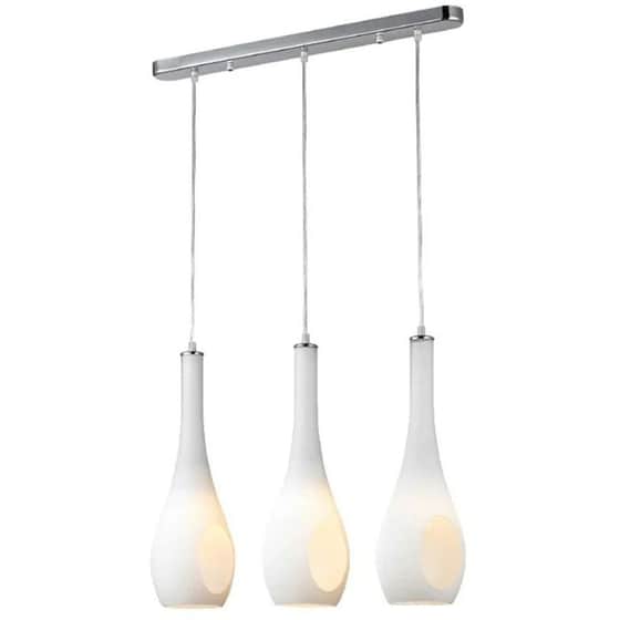 Φωτιστικό Οροφής Τρίφωτο Aca Cave Dla5203 Γυάλινο/Μεταλλικό - Ασημί/Λευκό image 0