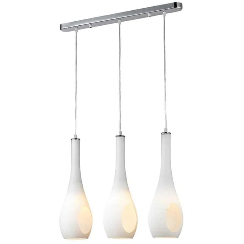 Φωτιστικό Οροφής Τρίφωτο Aca Cave Dla5203 Γυάλινο/Μεταλλικό - Ασημί/Λευκό ACA DECOR