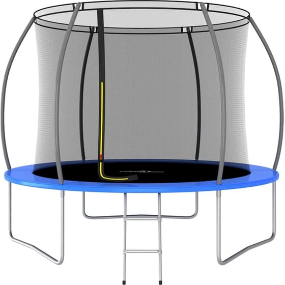 VidaXL Σετ Τραμπολίνου Στρογγυλό 304x76cm για έως 150kg - Μαύρο/ Γκρι/ Μπλε image 2