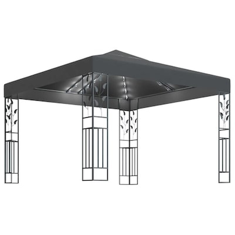 Κιόσκι Vidaxl Ατσάλι με Φώτα 3x3m - Ανθρακί VIDAXL