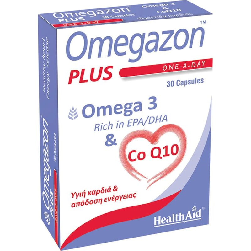 HEALTH AID Λιπαρά Οξέα Health Aid Omegazon Plus (Omega-3 Co Q10) - 30 κάψουλες