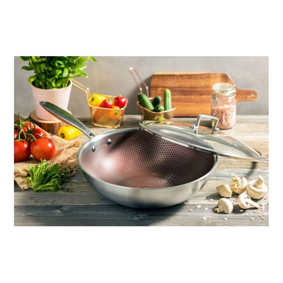 Τηγάνι Wok EDENBERG EB-14109 30 cm Ασημί image 7