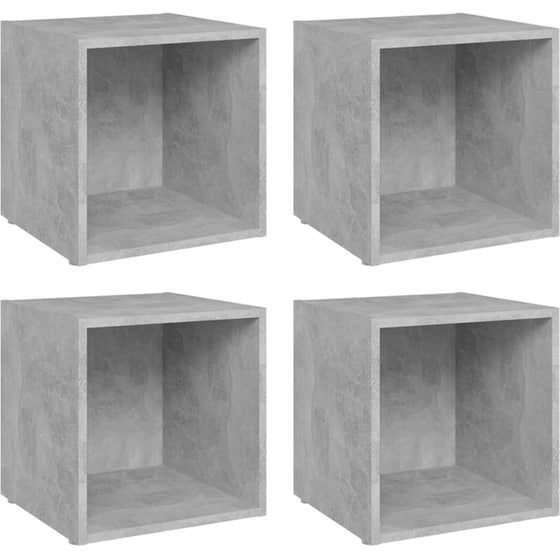 Έπιπλα Τηλεόρασης Vidaxl από Μοριοσανίδα 4 Τμχ 37x35x37cm - Γκρι image 0
