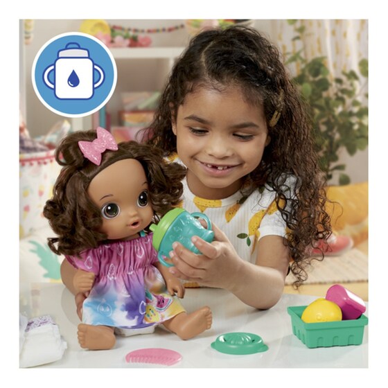 Hasbro Κούκλα Baby Alive Fruity Sips Lemon Brown Hair (F7357) image 4