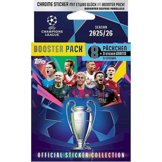 Topps Αυτοκόλλητα UEFA Champions League 2025/26 Booster Pack image 0