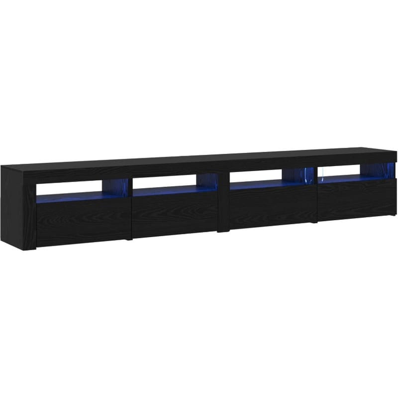 Έπιπλο Τηλεόρασης VidaXL με LED 3 τμχ 240 x 35 x 40 cm - Μαύρη Οξιά