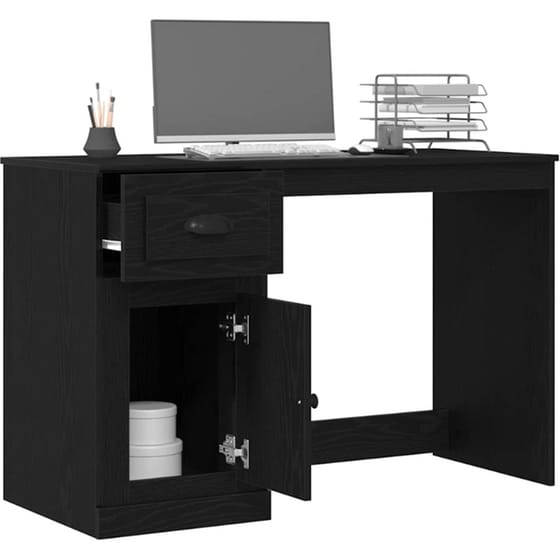 Γραφείο VidaXL από Επεξεργασμένο Ξύλο 50x115x75 cm - Μαύρη Οξιά image 1