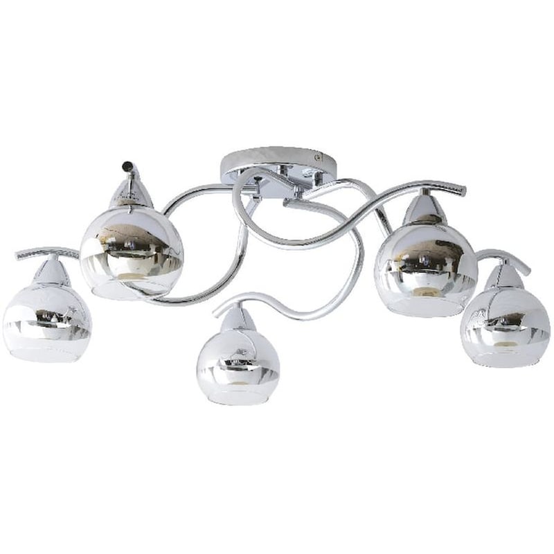 Φωτιστικό Οροφής Πολύφωτο Aca Alien Tnk81444cr5h Γυάλινο/Μεταλλικό - Ασημί