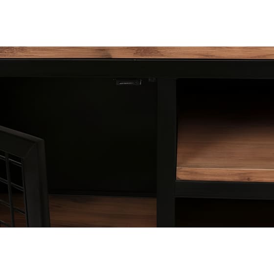 Έπιπλο Τηλεόρασης Vent Pine από Μοριοσανίδα 150x40x47cm - Μαύρο/Καφέ image 5