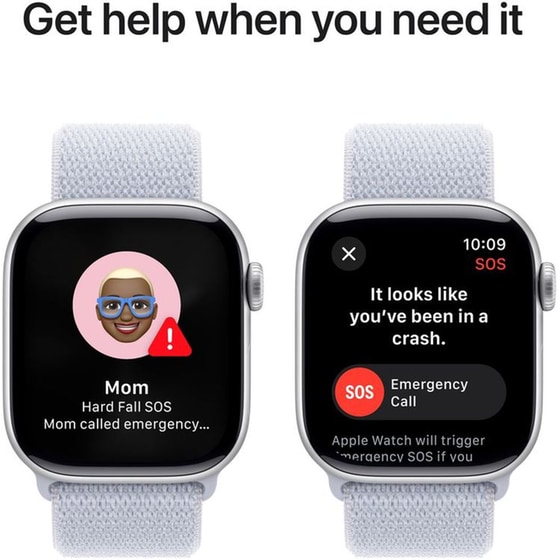Apple Watch Series 10 GPS 42mm Silver Aluminium Case with Blue Cloud Sport Loop image 6